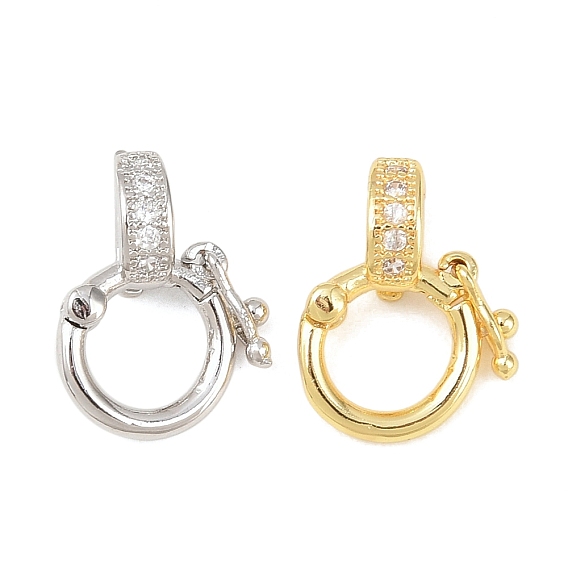 Застежки-твистеры из латуни с микропейвом и прозрачным фианитом