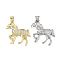 Латунные микропаве прозрачные подвески с фианитом, лошади прелести
