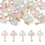 15Pcs 5 Colors Transparent Acrylic with Brass Micro Pave Cubic Zirconia Pendants, with 304 Stainless Steel Loops, Golden, Cloud with Teardrop