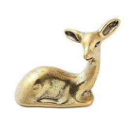 Brass Deer Figurines, for Home Office Desktop Decoration