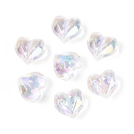 Уф-покрытие прозрачные акриловые бусины, радужный, сердце