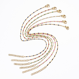 Ионное покрытие (ip) 304 браслеты для кабельных цепей из нержавеющей стали, с эмалевыми связями, золотые