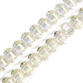 Гальванизируйте прозрачное стекло бисер нитей, тыква, граненые, с покрытием цвета радуги