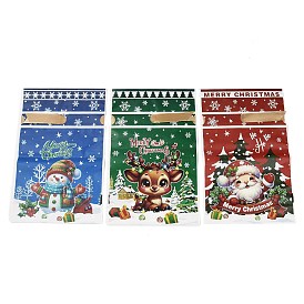 Christmas Theme Plastic  Packing Pouches Drawstring Bags, Rectangle