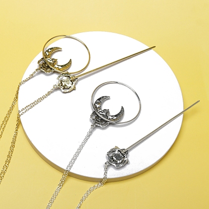 Полумесяц с палочками для волос из сплава летучей мыши