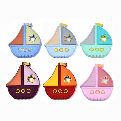 Food Grade Eco-Friendly Silicone Focal Beads, Boat
