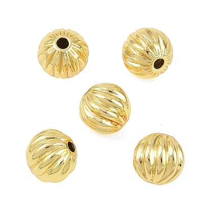 Латунные бусины, гофрированный круглый