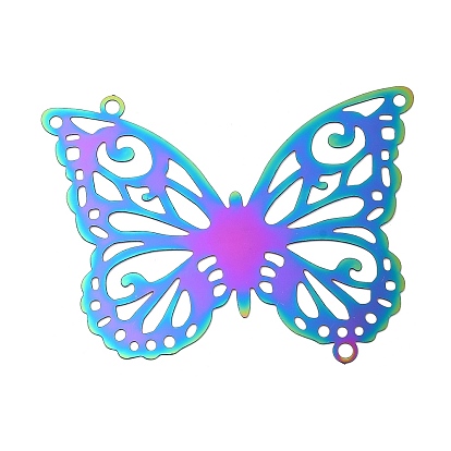 201 Stainless Steel Connector Charms, Butterfly Links