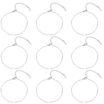 14Pcs 304 Stianless Steel Cable Chain Bracelet Making, with Jump Rings, Extension Chain and Lobster Claw Clasps