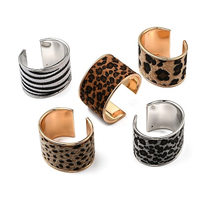 Сплав pu открытые манжеты браслеты браслеты, широкие браслеты для женщин