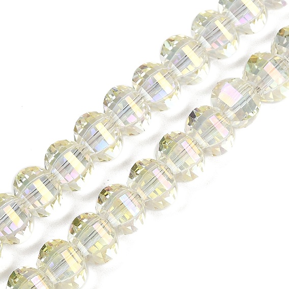 Гальванизируйте прозрачное стекло бисер нитей, тыква, граненые, с покрытием цвета радуги