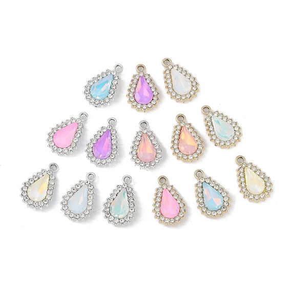 Сплав с УФ-покрытием и подвесками из разноцветного стекла со стразами, без кадмия и без свинца, слеза