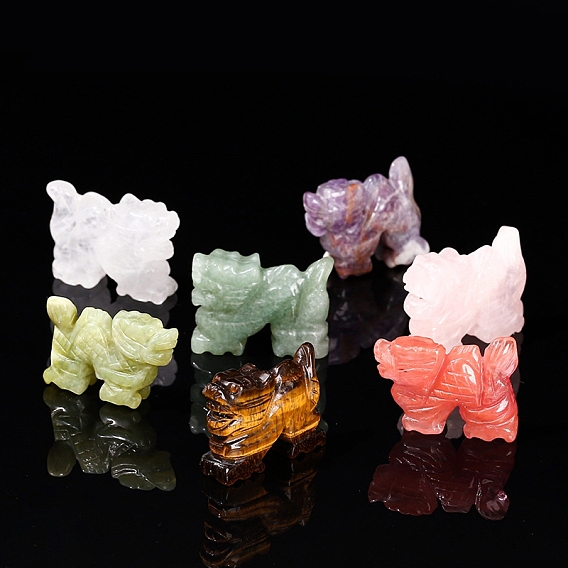 Фигурки драконов, вырезанные из натуральных драгоценных камней, для украшения рабочего стола домашнего офиса