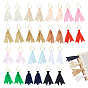 28Pcs 14 Colors Iron Paper Clips, with Polyester Ribbon