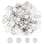 DIY Cababochon Kits, with Flat Round 304 Stainless Steel Plain Edge Bezel Cups, Cabochon Settings, Transparent Glass Cabochons, Half Round/Dome
