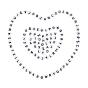 200Pcs 2 Style White Acrylic Enamel Beads, Horizontal Hole, Flat Round with Black Letter & Heart