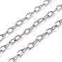 304 Stainless Steel Cable Chains, Unwelded, with Spool, Oval