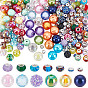 140 шт 10 стили акриловые бусины, круглые, с латунными бусинками со стразами (шт.)