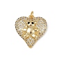 Латунные микро проложить кубического циркония подвески, сердце с медвежьими амулетами, с целью перехода в кольце, без кадмия и без свинца, стойки покрытие, долговечный