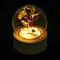 LED Glass Crystal Ball Ornament, with Natural Gemstone Chips Money Tree inside, Reiki Energy Stone Desktop Office Table Decor