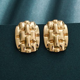 304 серьги-гвоздики из нержавеющей стали для женщин, ионное покрытие (ip), овальные