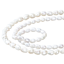 PandaHall Elite 2 Strands 2 Style Natural Cultured Freshwater Pearl Beads Strands, Rice