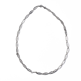 304 collier chaîne à maillons ovales en acier inoxydable pour hommes femmes