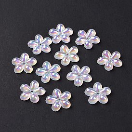 Transparent Acrylic Beads, AB Color Plated, Flower