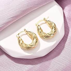 Латунные серьги обруча, твист кольцо, без свинца и без кадмия, долговечный, стойки покрытие