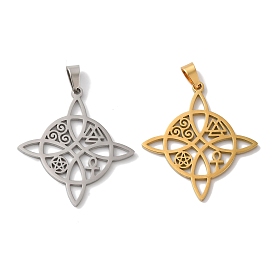 304 Stainless Steel Pendants, Laser Cut, Knot Charm