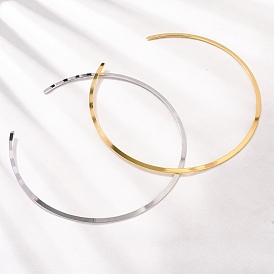 304 Stainless Cuff Choker Necklaces, Rigid Necklaces, Ion Plating(IP)