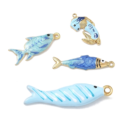 304 нержавеющей стальной эмали подвески, рыбы прелести, ионное покрытие (ip), реальный 18 k позолоченный