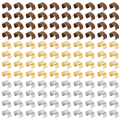 120шт. 3 цвета латунь складные обжимные концы, цилиндрический обжимной шнур, кожаная застежка-шнур