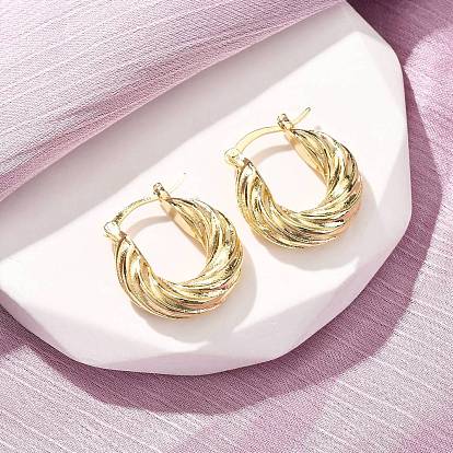Латунные серьги обруча, твист кольцо, без свинца и без кадмия, долговечный, стойки покрытие