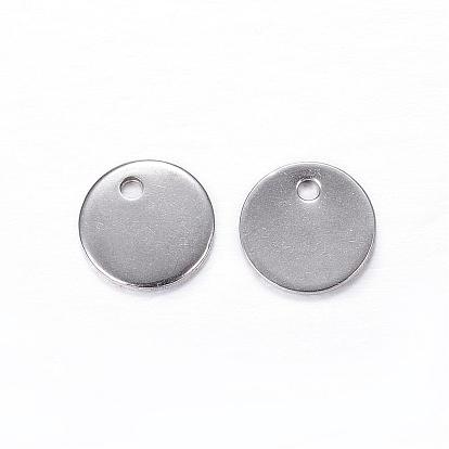 201 charmes en acier inoxydable, estampillage d'une étiquette vierge, plat rond
