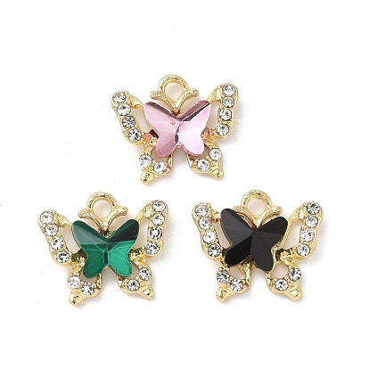 Подвески из сплава и страза, золотой свет, без кадмия, без никеля и без свинца, очарование бабочки