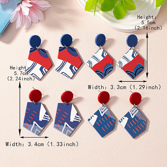 Пасхальные акриловые серьги-подвески, самородки