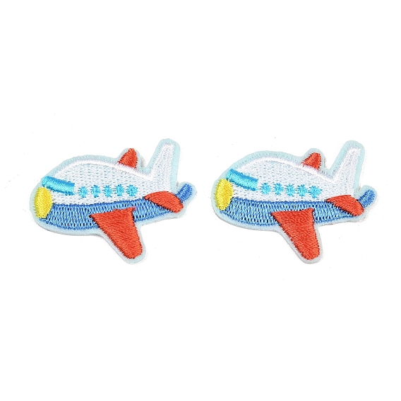 Полиэстер, компьютерная вышивка, нашивки, пришивные и приклеиваемые утюгом., самолет, аппликации нашивки