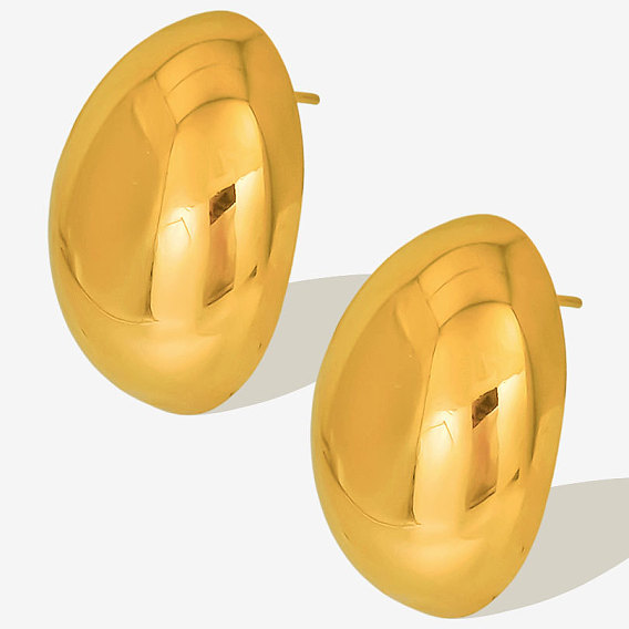 Элегантные 304 овальные серьги-гвоздики из нержавеющей стали