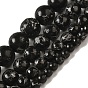 Synthetic Silver Line Coal Quartz Beads Strands, Round