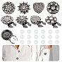 Boutons de manchette en alliage, avec des boutons en strass et en plastique, formes mixtes