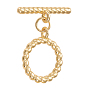 Brass Toggle Clasps, Long-Lasting Plated, Twist Ring & Bar