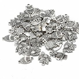 Tibetan Style Alloy Owl Pendants