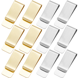 12 шт. 2 цвета зажимы для денег из нержавеющей стали, прямоугольные