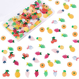 96Pcs 8 Style Transparent Resin Cabochons, Mixed Shapes