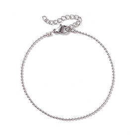 1mm 304 Stainless Steel Ball Chains Bracelet for Men Women