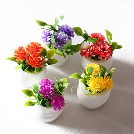 Mini Resin & PVC Flower Potted Plant Model, Micro Landscape Dollhouse Accessories, Pretending Prop Decorations
