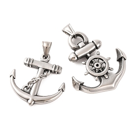 316 Surgical Stainless Steel Pendants, Anchor Charms