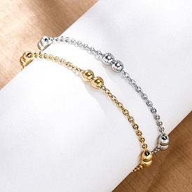 304 женские браслеты-цепочки из нержавеющей стали., два круга