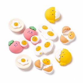 Opaque Resin Cabochons, Egg & Chick & Tomato